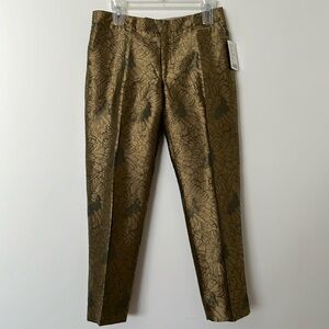 NWT Elevenses by Anthropologie silk/rayon gold pant. Size 4.